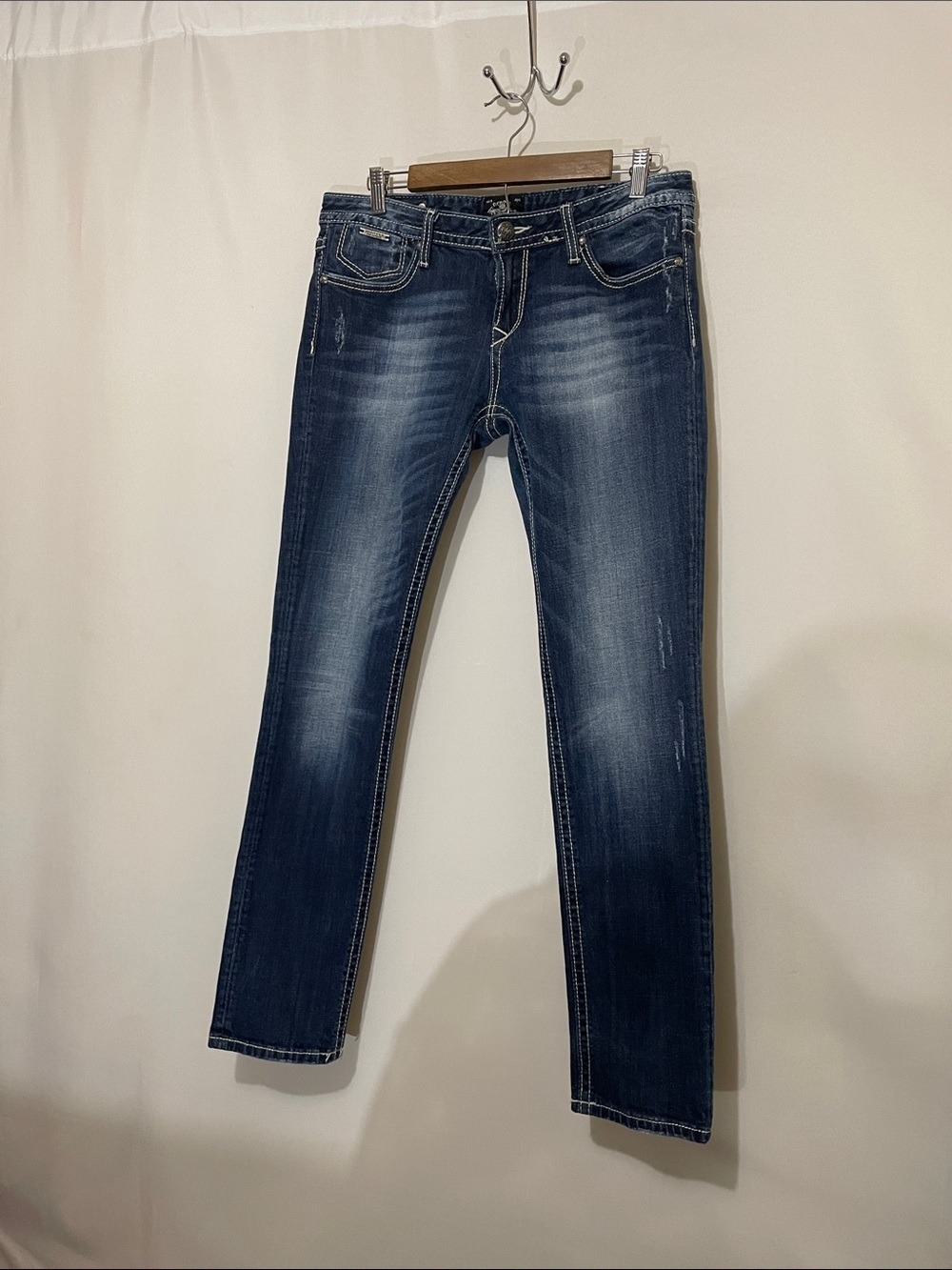 Rerock for Express Women's Dark Blue Low Rise Skinny Jeans 12
